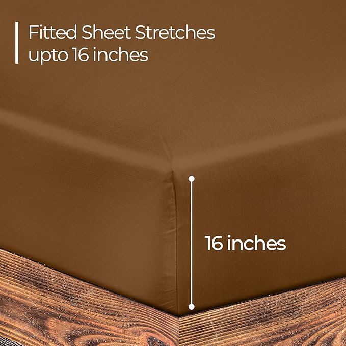 ROYALE LINENS 300 Thread Count 100% Long Staple Combed Cotton Fitted Sheet - Image 2