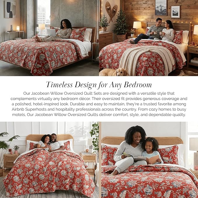 Southshore Fine Living, Inc. Oversized King Quilt Bedding Set, Jacobean Willow - Image 6