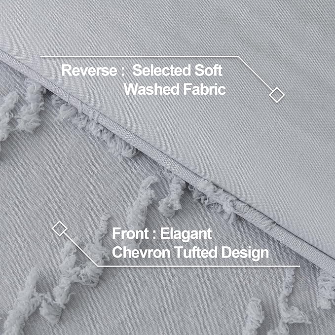 Andency Silver Grey Oversized Queen Comforter Set, Boho Soft Warm Bedding - Image 5