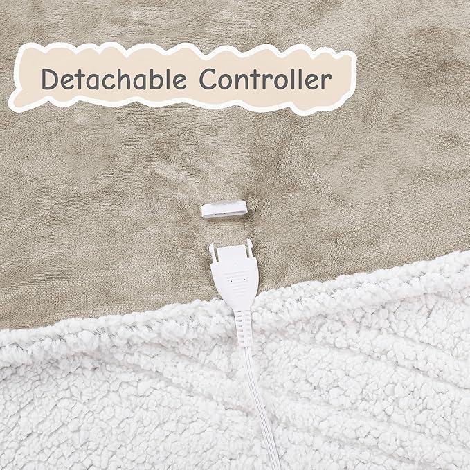 Electric Heated Blanket Full Size 72"x84", Soft Flannel - Image 4