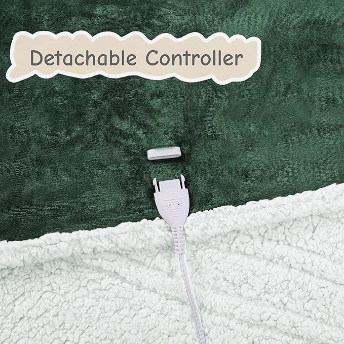 Electric Heated Blanket Full Size 72"x84", Soft Flannel - Image 4