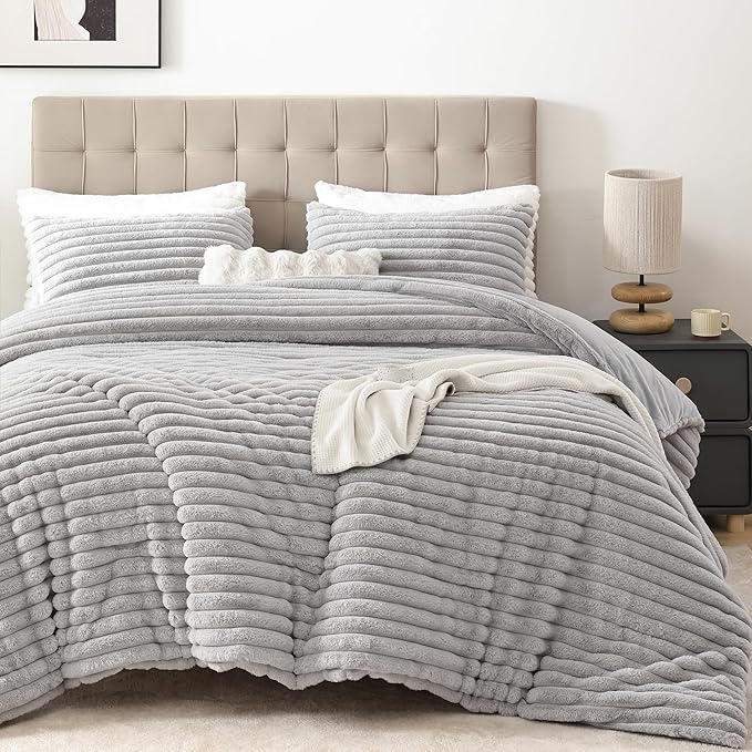 Smoofy Fluffy Full Size Comforter Sets 3 Pieces by SMOOFY