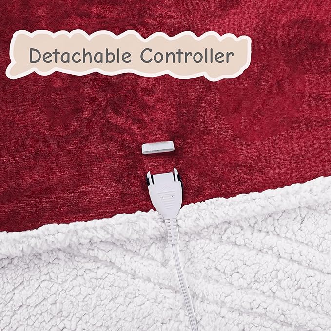 Electric Heated Blanket Throw Size 50"x60", Soft Flannel - Image 6