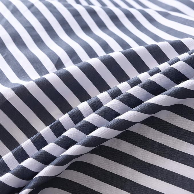 JELLYMONI 100% Natural Cotton 3pcs Striped Duvet Cover Sets, - Image 5
