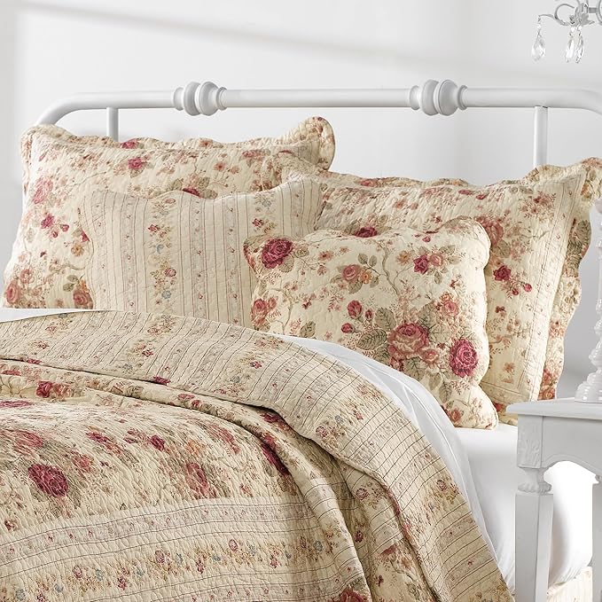 Greenland Home Antique Rose 100% Cotton Heirloom-Quality Quilt Set, 5-Piece - Image 6