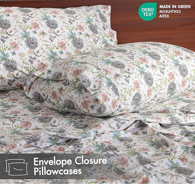 RUVANTI 100% Cotton Sheets – Queen Size Percale Bedding, Cooling & Breathable - Image 5
