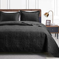 Love's cabin California King Size Quilt Bedding Set Black Bedspreads by Lovescabin