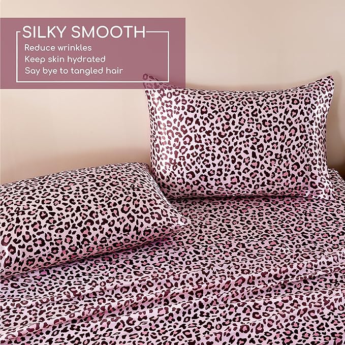 MR&HM Satin Bed Sheets, California King Size Sheets Set - Image 5