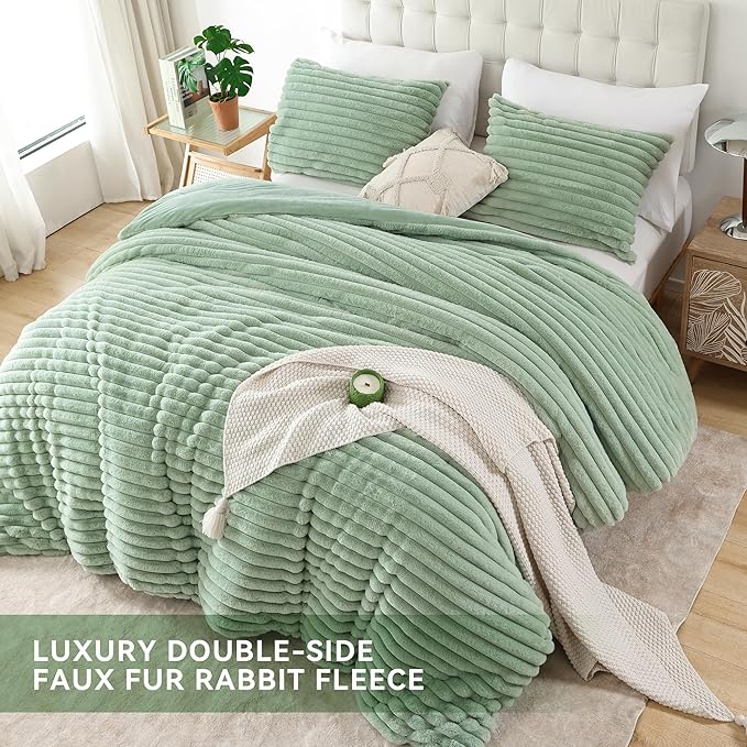 Smoofy Fluffy Full Size Comforter Sets 3 Pieces - Image 4