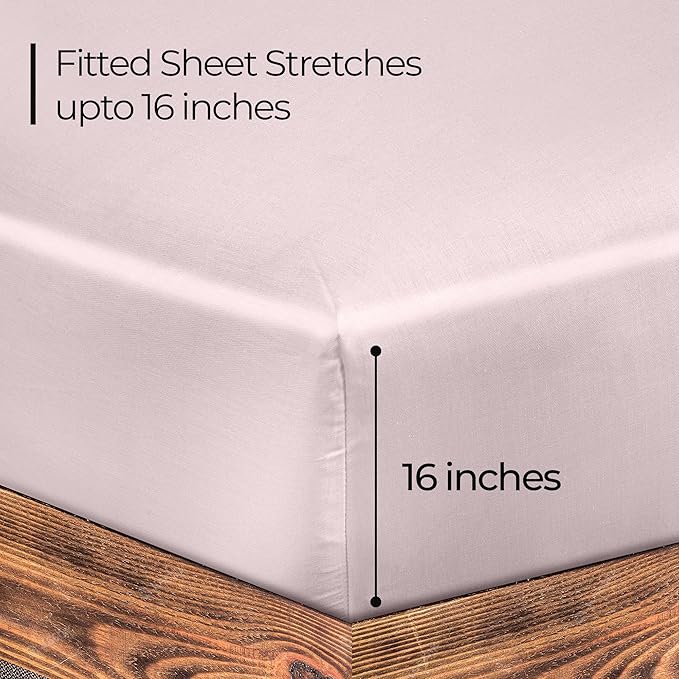 ROYALE LINENS 300 Thread Count 100% Long Staple Combed Cotton Fitted Sheet - Image 2