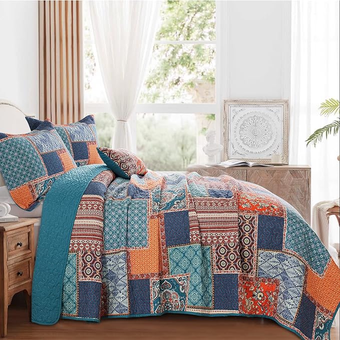 BEDIFANY Cotton Queen Size Quilt Sets, Soft Lightweight Bedspread Queen Size - Image 3