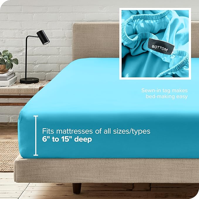 Bare Home Fitted Bottom Sheet Queen Size - Image 6