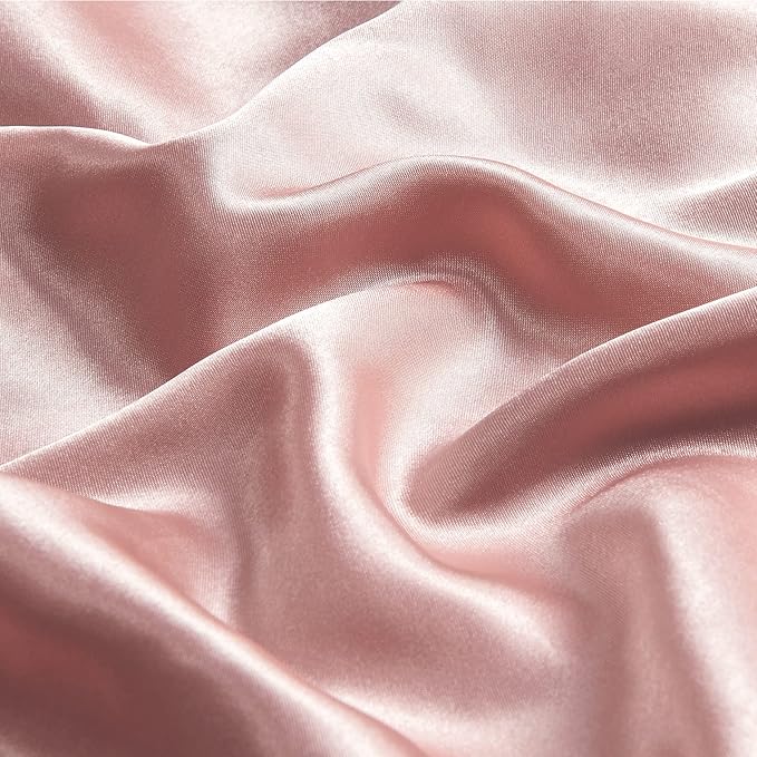 BEDELITE Satin Pillowcase with Zipper 2 Pack, Rose Pink Pillow Cases Standard - Image 3