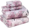 Ruvanti 100% Cotton Bed Sheets, Lilac Floral Print Full Size Sheets Set by Ruvanti