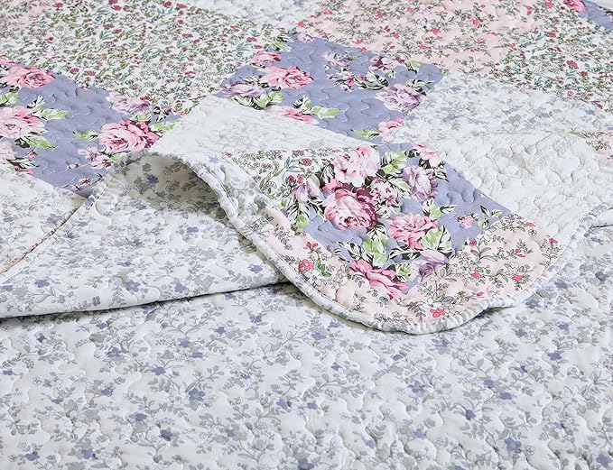 Brilliant Sunshine Roses Toile Quilt Set, 2-Piece Bedding Sets, Traditional - Image 5