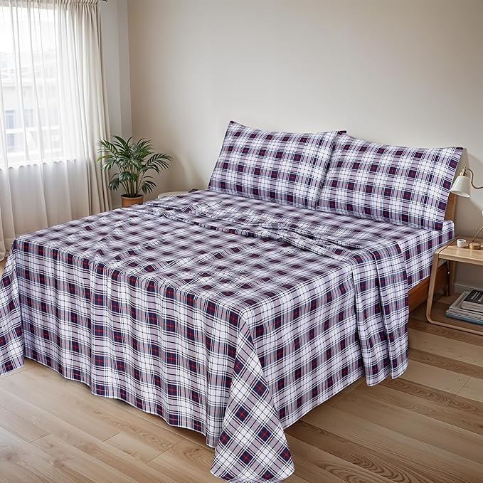 RUVANTI 100% Cotton Sheets – California King Percale Bedding, Cooling & - Image 2