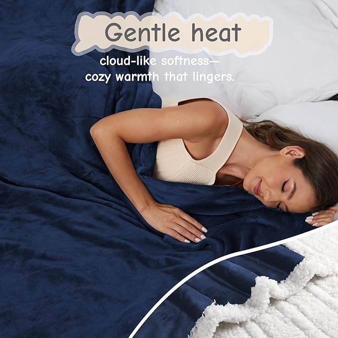 Electric Heated Blanket Queen Size 84"x90", Soft Flannel - Image 3