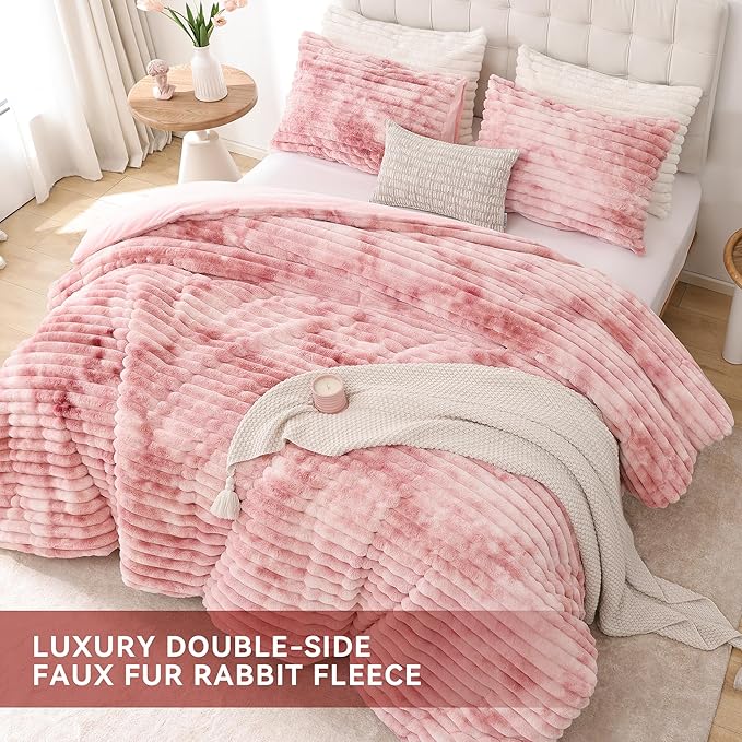 Smoofy Fluffy Full Size Comforter Sets 3 Pieces - Image 4