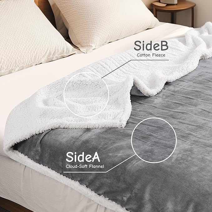 Electric Heated Blanket Full Size 72"x84", Soft Flannel - Image 2