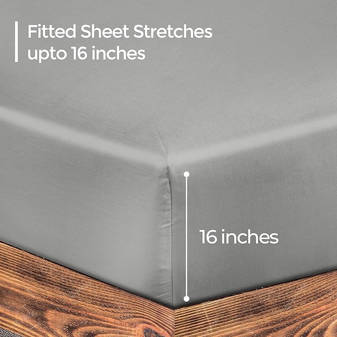 ROYALE LINENS 300 Thread Count 100% Long Staple Combed Cotton Fitted Sheet Full - Image 2
