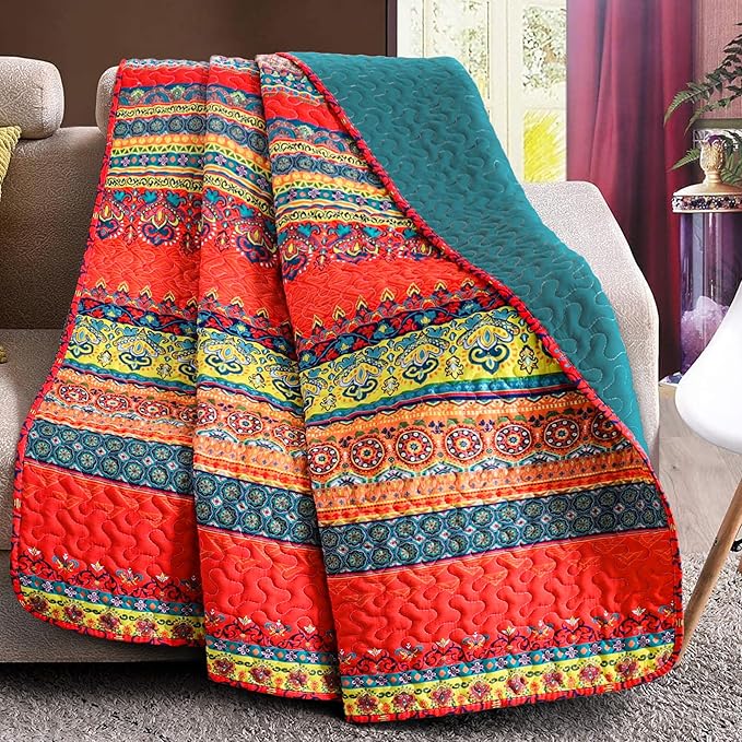 Exclusivo Mezcla 50"x 60" Quilted Throw Blanket- Microfiber Quilt Throw by ExclusivoMezcla