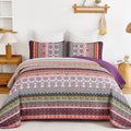 WONGS BEDDING Boho Quilt Set Queen Size, Lightweight Soft Microfiber Bedding Set by WONGSBEDDING