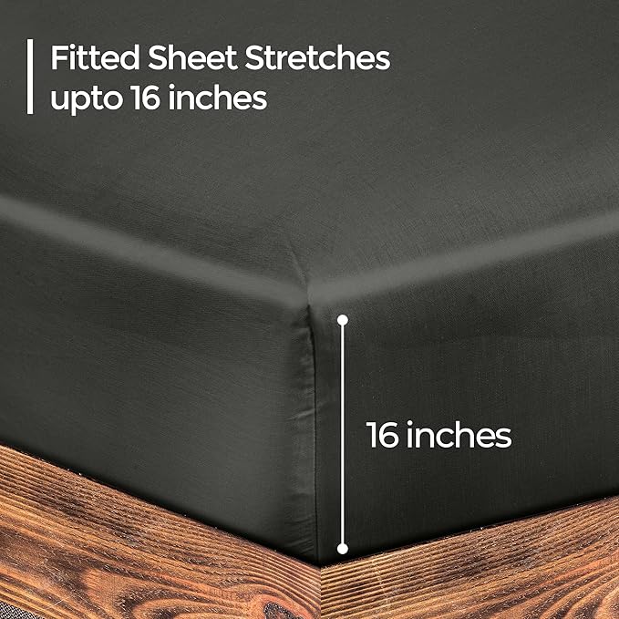 ROYALE LINENS 300 Thread Count 100% Long Staple Combed Cotton Fitted Sheet - Image 2