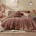 Monbix King Size Comforter Set, Terracotta King Size Bed Set Reversible by Monbix
