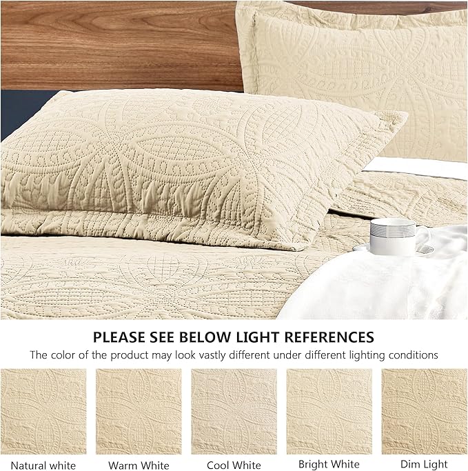 Love's cabin Quilts for Queen Bed Camel Bedspreads - Image 5