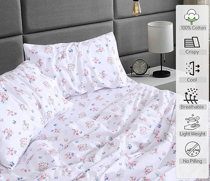 RUVANTI 100% Cotton Sheets – California King Percale Bedding, Cooling & - Image 3