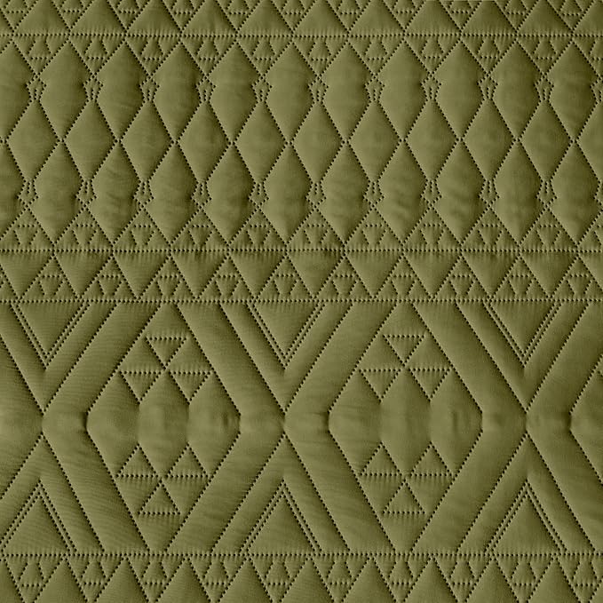 akkialla Twin Size Quilt Bedding Set, Olive Green Lightweight Microfiber Soft - Image 8