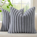 decorUhome Cozy Faux Fur Throw Pillow Covers 26x26 Set of 2 Decorative Soft by decorUhome