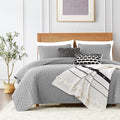 ROARINGWILD Light Grey King Size Quilt Bedding Sets by ROARINGWILD