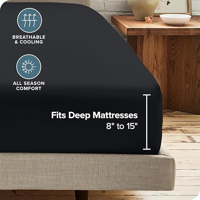 Bare Home 5-Pack Fitted Bottom Sheets Twin Extra Long - Image 4