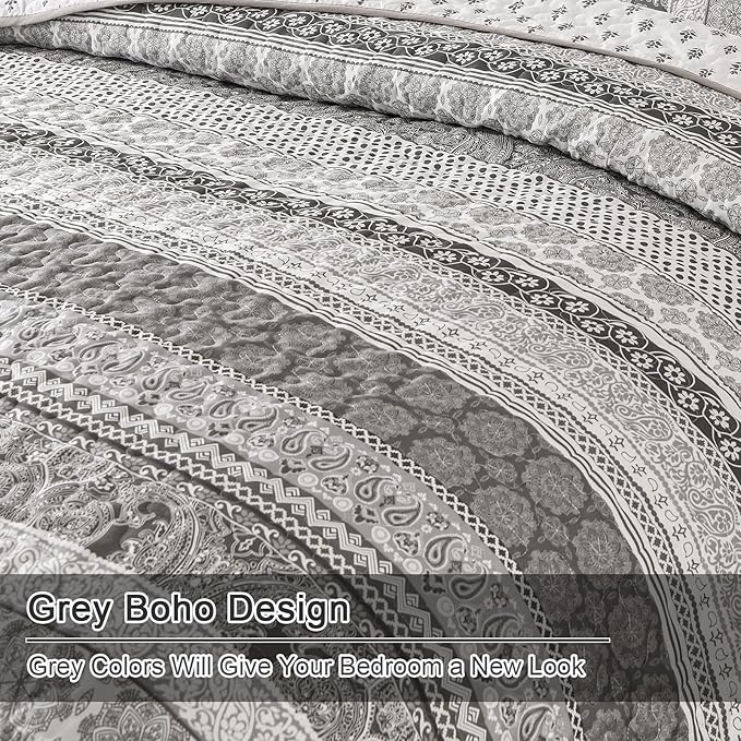 WONGS BEDDING Boho Quilt Set Queen Size - Image 6