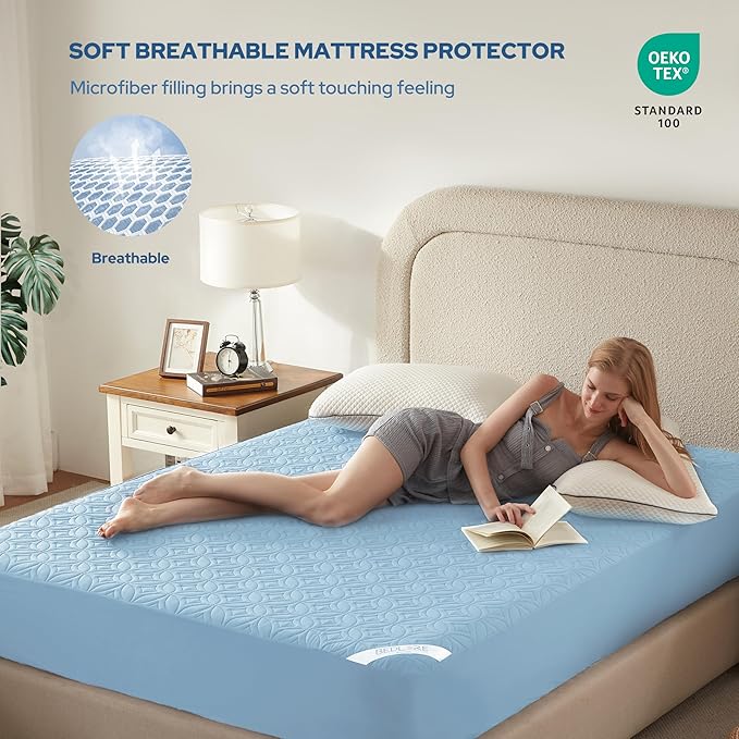 BEDLORE Waterproof Mattress Protector, Full Size Mattress Pad - Image 3