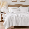 palassio White Paisley 100% Cotton Quilt Queen Size Bedding Sets by PALASSIO