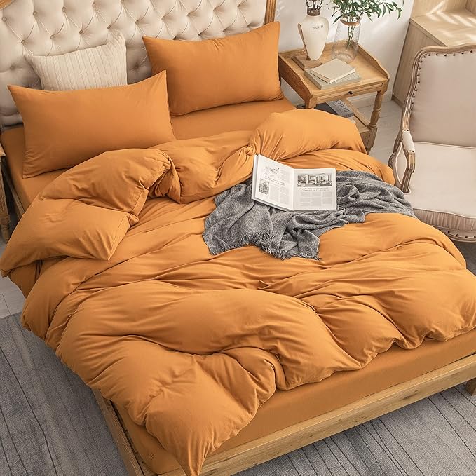 PURE ERA Jersey Knit Duvet Cover Set 100% T-Shirt Cotton Super Soft Comfy 3pc - Image 2