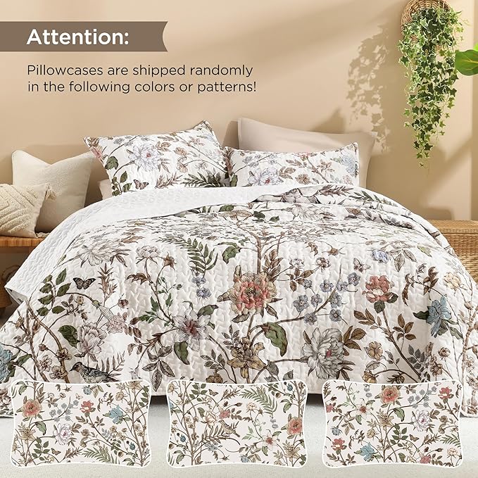 Litanika Floral White Quilt Queen Size - Image 5