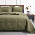 Love's cabin King Size Quilt Bedding Set Green Bedspreads by Lovescabin