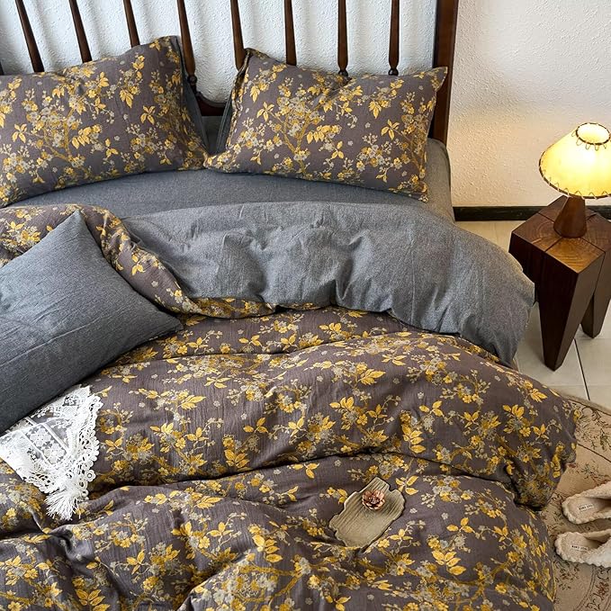 mixinni Vintage Floral Duvet Cover King Set - Image 3