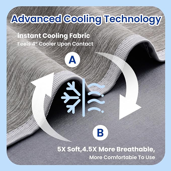 Topcee Cooling Blanket for Night Sweats Absorbs Heat to Keep Adults Cool on - Image 5