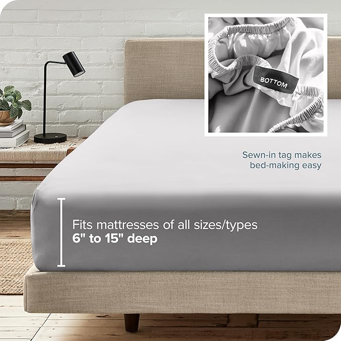 Bare Home Fitted Bottom Sheet Twin Size - Image 6