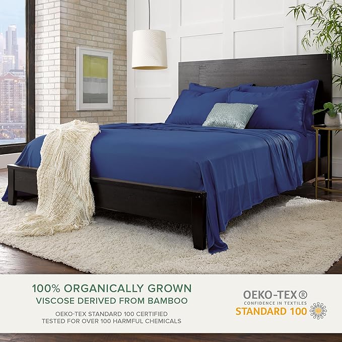 Pure Bamboo Twin Sheets, Genuine 100% Organic Viscose Derived from Bamboo Bed - Image 2