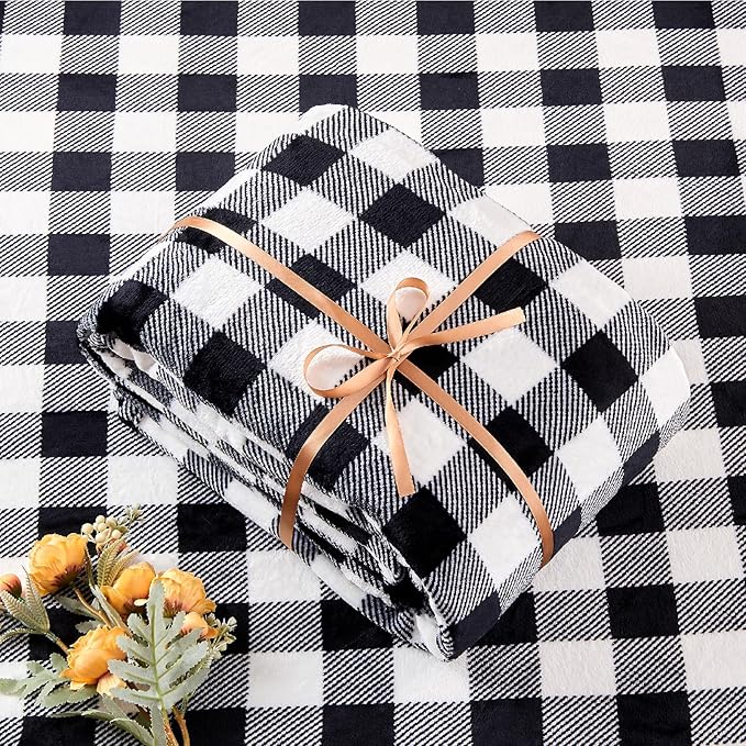 BEDELITE Fleece Sheets Queen Size Bed Set, Luxury Red and Black Plaid Winter - Image 6