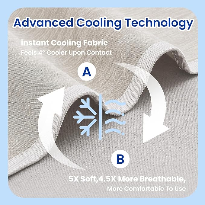 Topcee Cooling Blanket for Night Sweats Absorbs Heat to Keep Adults Cool on - Image 5