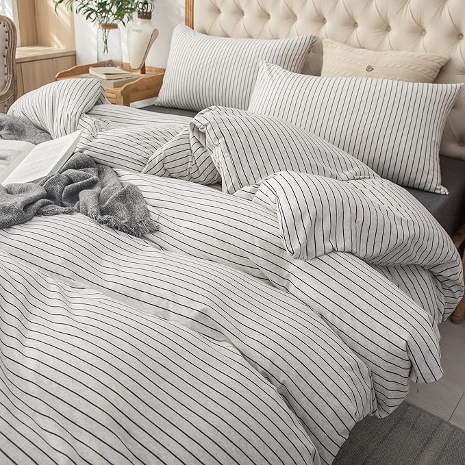 PURE ERA Jersey Knit Duvet Cover Set 100% T-Shirt Heather Cotton Super Soft - Image 5