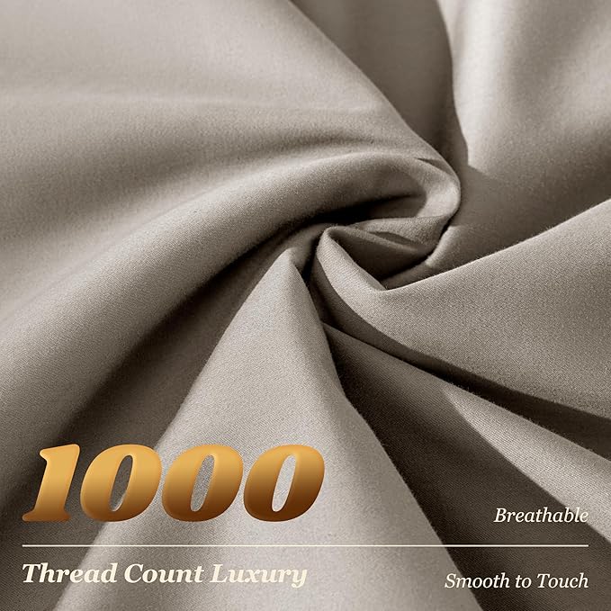LBRO2M 1000 Thread Count 100% Egyptian Cotton Sheets Set California King Size - Image 3