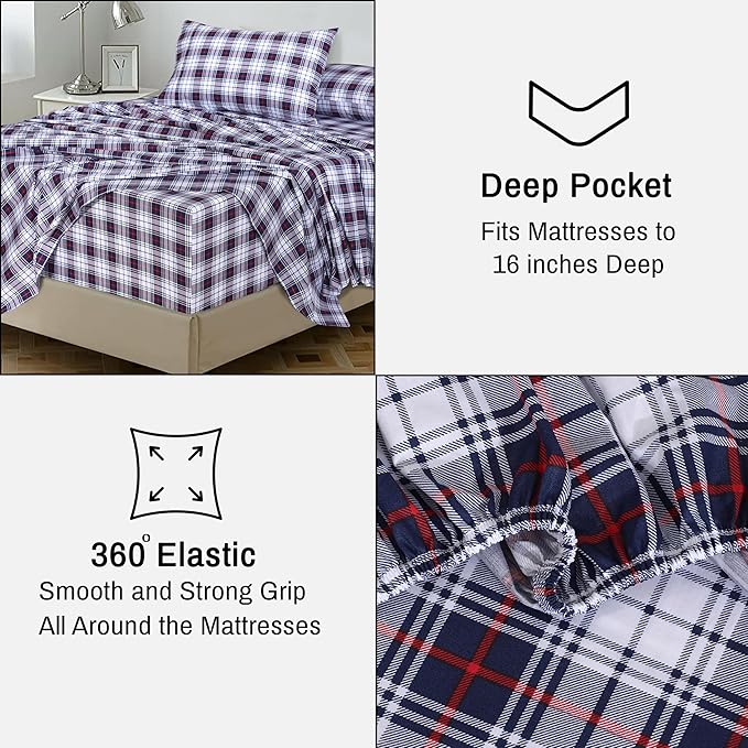 RUVANTI 100% Cotton Sheets – Twin XL Size Percale Bedding, Cooling & Breathable - Image 6