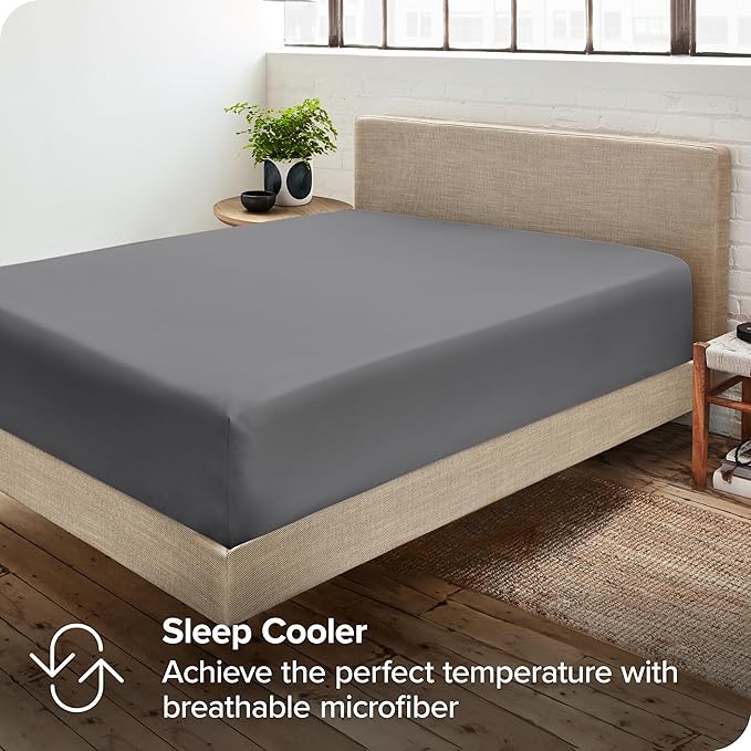 Bare Home 2-Pack Fitted Bottom Sheets California King - Image 6